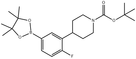 3-(N-Boc-Piperidin-4-yl)-4-fluorophenylboronic acid pinacol ester 结构式