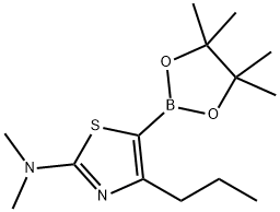 4-(n-Propyl)-2-(dimethylamino)thiazole-5-boronic acid pinacol ester 结构式