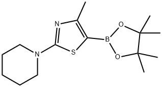 4-Methyl-2-(piperidino)thiazole-5-boronic acid pinacol ester 结构式