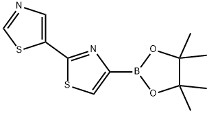 4-(4,4,5,5-tetramethyl-1,3,2-dioxaborolan-2-yl)-2,5'-bithiazole 结构式