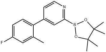 4-(4-fluoro-2-methylphenyl)-2-(4,4,5,5-tetramethyl-1,3,2-dioxaborolan-2-yl)pyridine 结构式