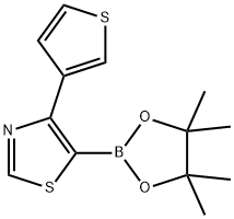 4-(3-Thienyl)thiazole-5-boronic acid pinacol ester 结构式