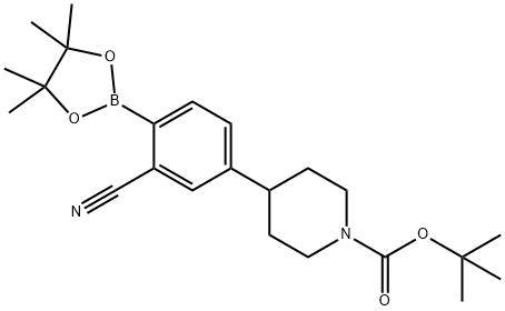 tert-butyl 4-(3-cyano-4-(4,4,5,5-tetramethyl-1,3,2-dioxaborolan-2-yl)phenyl)piperidine-1-carboxylate 结构式