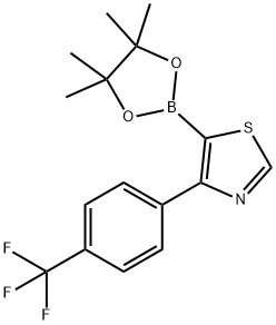 4-(4-Trifluoromethylphenyl)thiazole-5-boronic acid pinacol ester 结构式