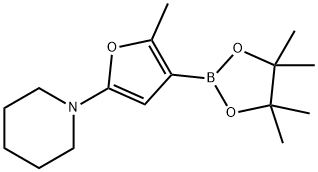 2-Methyl-5-(piperidino)furan-3-boronic acid pinacol ester 结构式