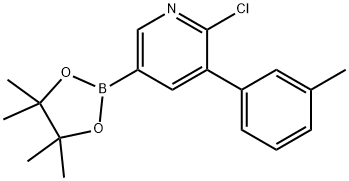 6-Chloro-5-(3-tolyl)pyridine-3-boronic acid pinacol ester 结构式