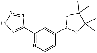 2-(1H-Tetraazol-5-yl)pyridine-4-boronic acid pinacol ester 结构式