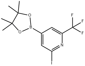 2-Iodo-6-trifluoromethylpyridine-4-boronic acid pinacol ester 结构式