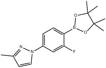 2-Fluoro-4-(3-methyl-1H-pyrazol-1-yl)phenylboronic acid pinacol ester 结构式