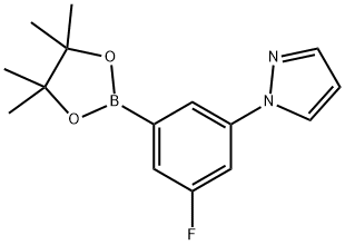 1-(3-fluoro-5-(4,4,5,5-tetramethyl-1,3,2-dioxaborolan-2-yl)phenyl)-1H-pyrazole 结构式