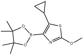 5-Cyclopropyl-2-methoxythiazole-4-boronic acid pinacol ester 结构式