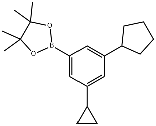 3-(Cyclopropyl)-5-(cyclopentyl)phenylboronic acid pinacol ester 结构式