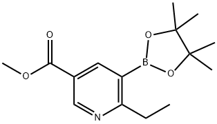 2-Ethyl-5-(methoxycarbonyl)pyridine-3-boronic acid pinacol ester 结构式