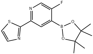 5-Fluoro-2-(thiazol-2-yl)pyridine-4-boronic acid pinacol ester 结构式