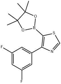 4-(3,5-Difluorophenyl)thiazole-5-boronic acid pinacol ester 结构式