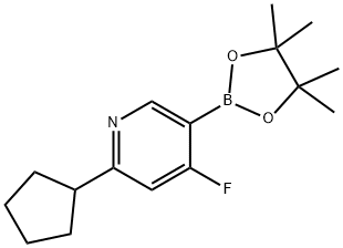 2-cyclopentyl-4-fluoro-5-(4,4,5,5-tetramethyl-1,3,2-dioxaborolan-2-yl)pyridine 结构式