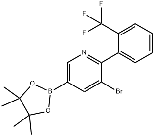 5-Bromo-6-(2-trifluoromethylphenyl)pyridine-3-boronic acid pinacol ester 结构式