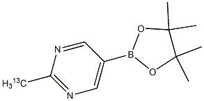 2-(methyl-13C)-5-(4,4,5,5-tetramethyl-1,3,2-dioxaborolan-2-yl)pyrimidine 结构式