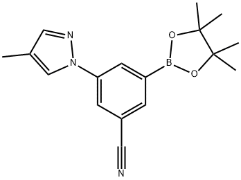 3-Cyano-5-(4-methyl-1H-pyrazol-1-yl)phenylboronic acid pinacol ester 结构式