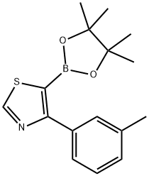 4-(3-Tolyl)thiazole-5-boronic acid pinacol ester 结构式