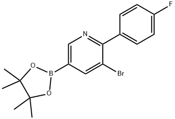 5-Bromo-6-(4-fluorophenyl)pyridine-3-boronic acid pinacol ester 结构式