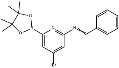 4-Bromo-6-(N-phenylmethylene)pyridine-2-boronic acid pinacol ester 结构式