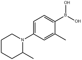 2-Methyl-4-(2-methylpiperidin-1-yl)phenylboronic acid 结构式