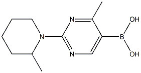 4-Methyl-2-(2-methylpiperidino)pyrimidine-5-boronic acid 结构式