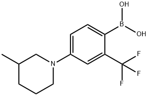 2-Trifluoromethyl-4-(3-methylpiperidin-1-yl)phenylboronic acid 结构式