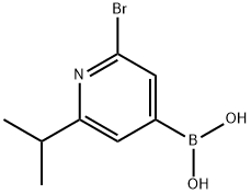 2-Bromo-6-(iso-propyl)pyridine-4-boronic acid 结构式