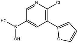 6-Chloro-5-(2-furyl)pyridine-3-boronic acid 结构式