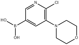 6-Chloro-5-(morpholino)pyridine-3-boronic acid 结构式