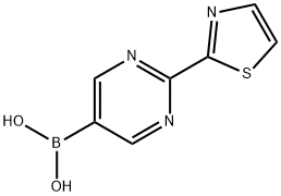 (2-(thiazol-2-yl)pyrimidin-5-yl)boronic acid 结构式
