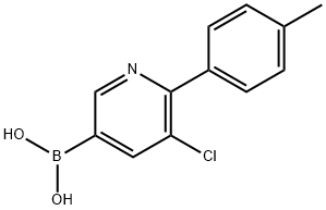 5-Chloro-6-(4-tolyl)pyridine-3-boronic acid 结构式