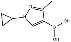 3-Methyl-1-(cyclopropyl)-1H-pyrazole-4-boronic acid 结构式