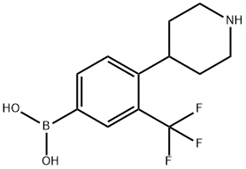 4-(Piperidin-4-yl)-3-trifluoromethylphenylboronic acid 结构式