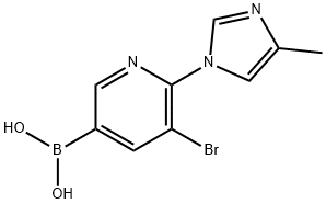 5-Bromo-6-(4-methylimidazol-1-yl)pyridine-3-boronic acid 结构式