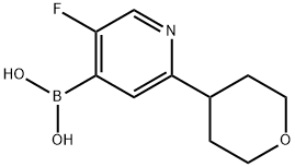 5-Fluoro-2-(oxan-4-yl)pyridine-4-boronic acid 结构式