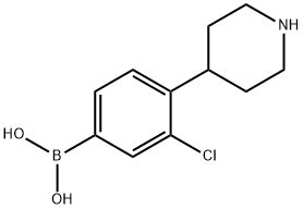4-(Piperidin-4-yl)-3-chlorophenylboronic acid 结构式