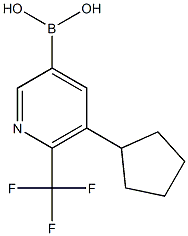 5-Cyclopentyl-6-trifluoromethylpyridine-3-boronic acid 结构式