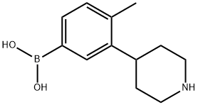 3-(Piperidin-4-yl)-4-methylphenylboronic acid 结构式