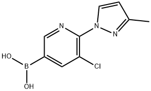 5-Chloro-6-(3-methyl-1H-pyrazol-1-yl)pyridine-3-boronic acid 结构式