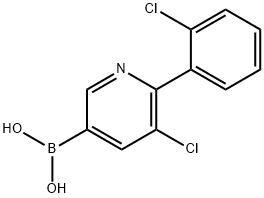 5-Chloro-6-(2-chlorophenyl)pyridine-3-boronic acid 结构式