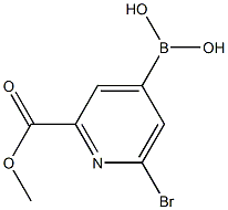 [2-(METHOXYCARBONYL)-6-BROMOPYRIDIN-4-YL]BORONIC ACID 结构式