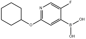 5-Fluoro-2-(cyclohexyloxy)pyridine-4-boronic acid 结构式