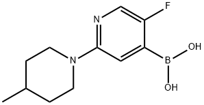 5-Fluoro-2-(4-methylpiperidin-1-yl)pyridine-4-boronic acid 结构式