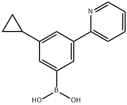 3-(Pyridin-2-yl)-5-cyclopropylphenylboronic acid 结构式