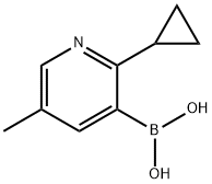 5-Methyl-2-(cyclopropyl)pyridine-3-boronic acid 结构式