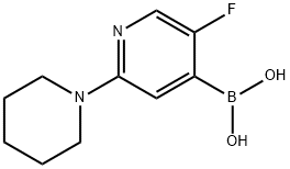 5-Fluoro-2-(piperidino)pyridine-4-boronic acid 结构式