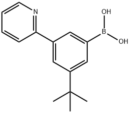 3-(tert-Butyl)-5-(pyridin-2-yl)phenylboronic acid 结构式